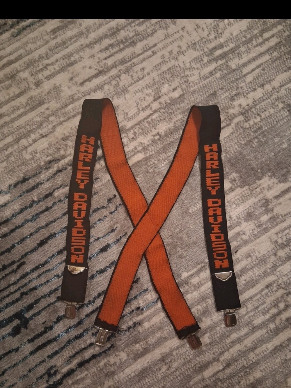 Harley-Davidson Orange and Black Branded Men's Suspenders
